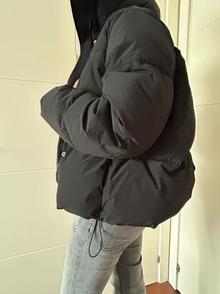 Abrigo plumífero negro Pull&Bear