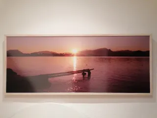 Cuadro fotografia paisaje atardecer en el mar