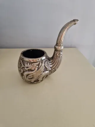 Cenicero Pipa Dragón Plateado