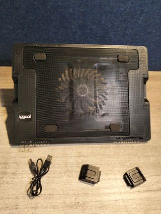 Soporte portátil IGGUAL RP1V17 refrigeración ventilador ajustable USB 17" negro