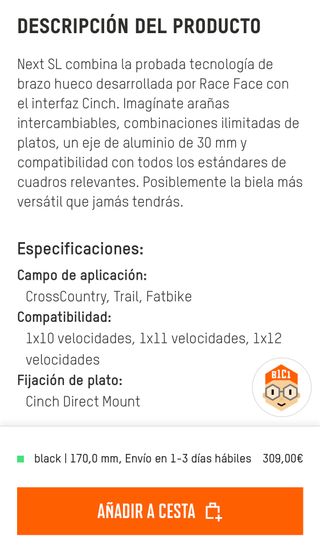 Bielas Race Face Next SL