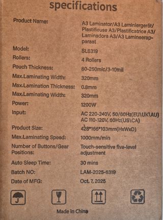 Plastificadora A3 Profesional 4 Rodillos