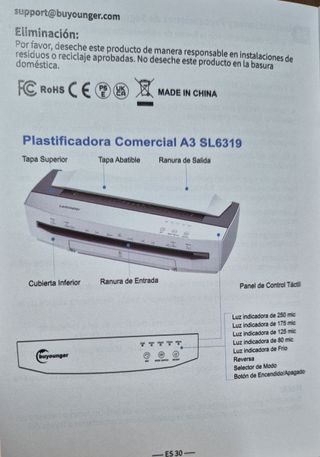 Plastificadora A3 Profesional 4 Rodillos