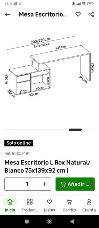 Escritorio L Rox Blanco/Madera
