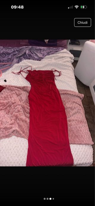 Abito lungo rosso schiena scoperta