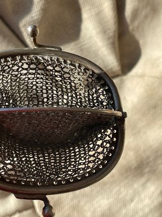 Monedero joya/ antiguo plata 800 malla siglo XIX.