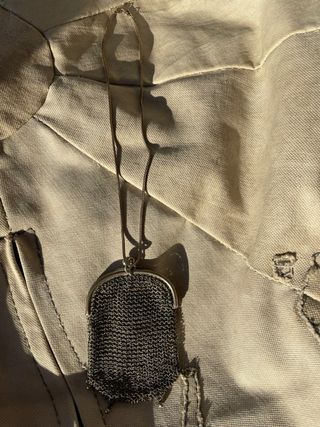 Monedero joya/ antiguo plata 800 malla siglo XIX.