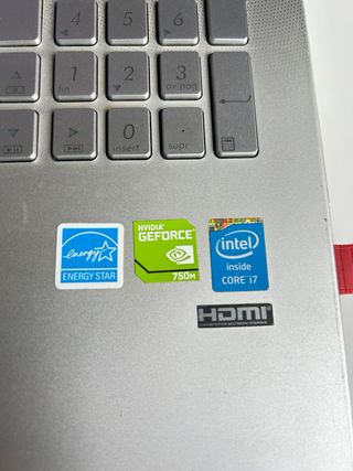 Portátil ASUS i7 Plata/Negro