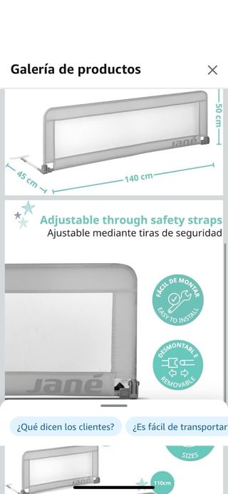 Barrera de Cama Jane Infantil Nueva