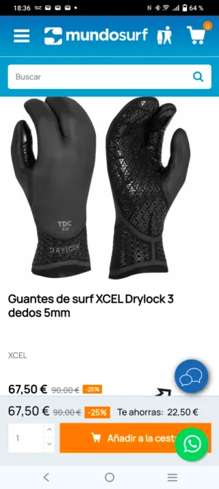 Guantes de neopreno Xcel TDC 5.0