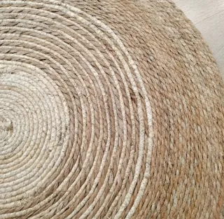 Tappeto rotondo in fibra naturale stile Boho-Nordico