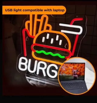 Lampada Neon LED "BURGER Menù"