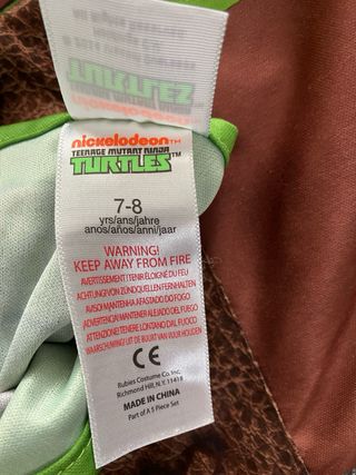 Disfraz Tortuga Ninja 7-8 años