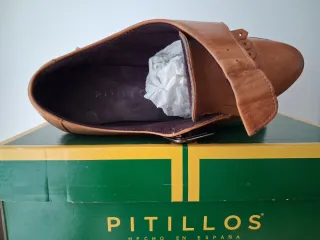Zapatos Pitillos Piel Camel - Talla 37 (semi Nuevo