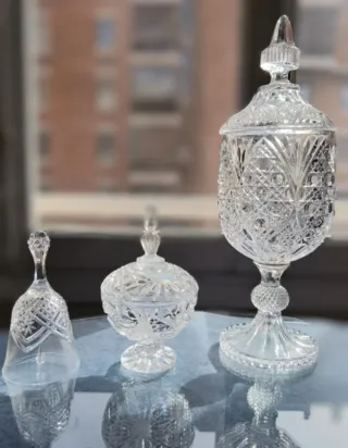 Lote Cristal Tallado Vintage - 3 Piezas