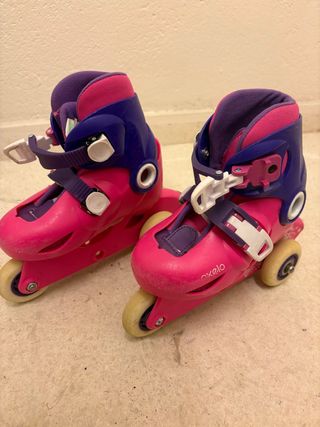 Patines infantiles rosas y morados (marca Oxelo)