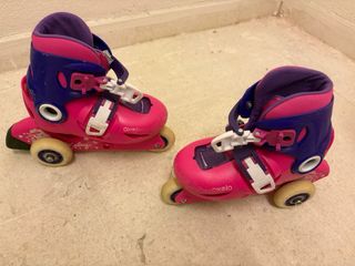 Patines infantiles rosas y morados (marca Oxelo)