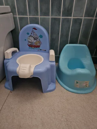 Orinal infantil azul con dibujos