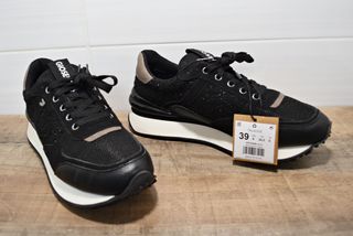 Zapatillas GIOSEPPO de mujer, negras con brillo