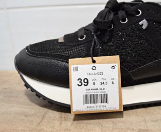 Zapatillas GIOSEPPO de mujer, negras con brillo