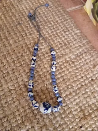 Collare donna blu e bianco