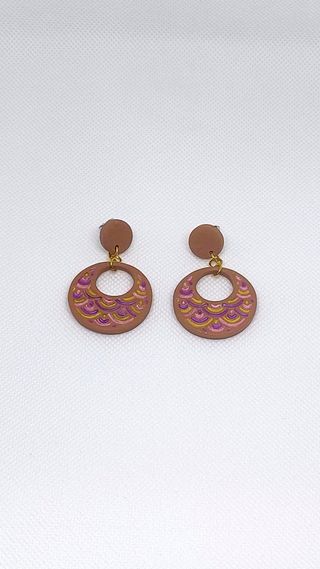 Pendientes de gitana marrones y colorines