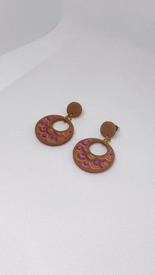 Pendientes de gitana marrones y colorines