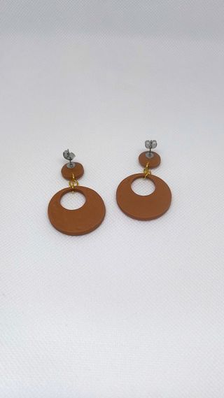 Pendientes de gitana marrones y colorines