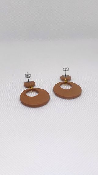 Pendientes de gitana marrones y colorines