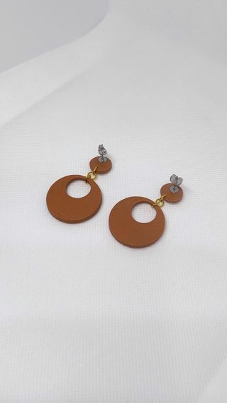 Pendientes de gitana marrones y colorines