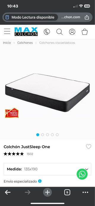 Colchón Matrimonio viscolástico Sin Estrenar.