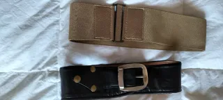 Lote 2 Cinturones Anchos Negro y Mostaza