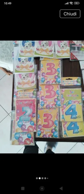 Inviti e biglietti compleanno vari numeri