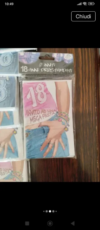 Inviti e biglietti compleanno vari numeri