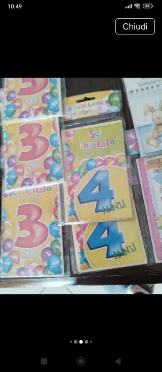 Inviti e biglietti compleanno vari numeri