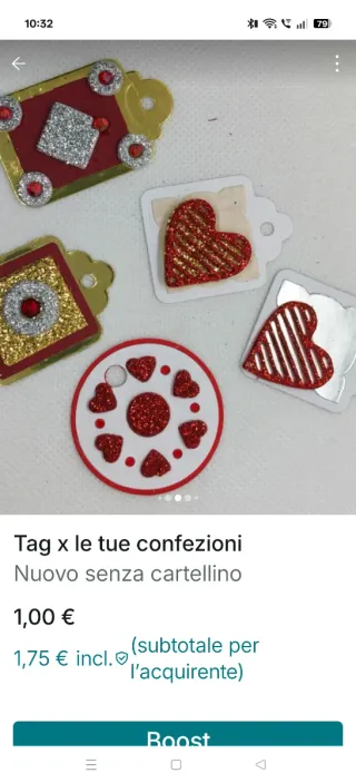Tag per confezioni regalo 10 pezzi 1 euro