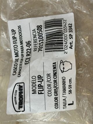 Casco Moto Trophy Flip-Up Gris talla L