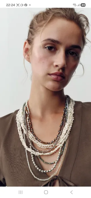 Pack 2 Collares Zara Perlas y Abalorios