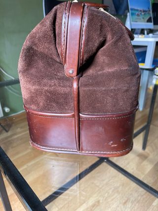 Maletín vintage piel y ante
