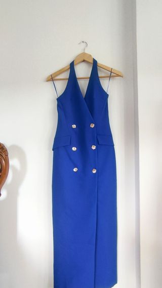 Vestido blazer azul cobalto Zara XS 34