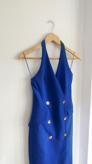 Vestido blazer azul cobalto Zara XS 34