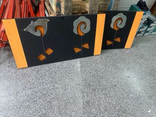 2 Cuadros Decorativos Flores Metal y Madera