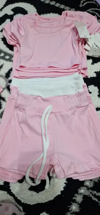 Conjunto Verano Niños Rosa y Blanco