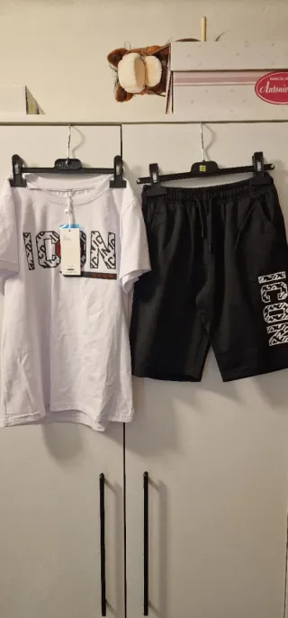 Conjunto Verano Niños Rosa y Blanco