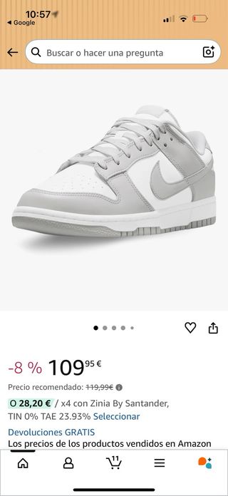 Nike Dunk Low Retro Zapatillas Hombre Gris/Blanco