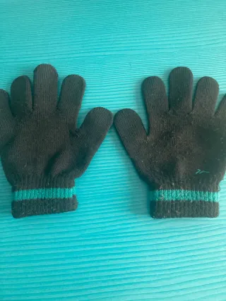 Guantes de niño/a negros y turquesa