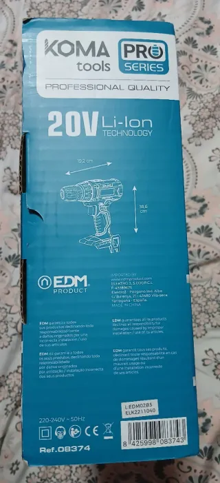 Taladro Atornillador Koma Pro 20V Li-Ion