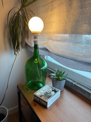 Candeeiro Artesanal Vidro Verde – Estilo Rústico