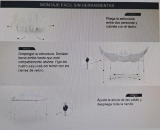 Carpa 2x2, resistente, bolsa transporte. Acero.