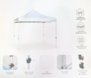Carpa 2x2, resistente, bolsa transporte. Acero.